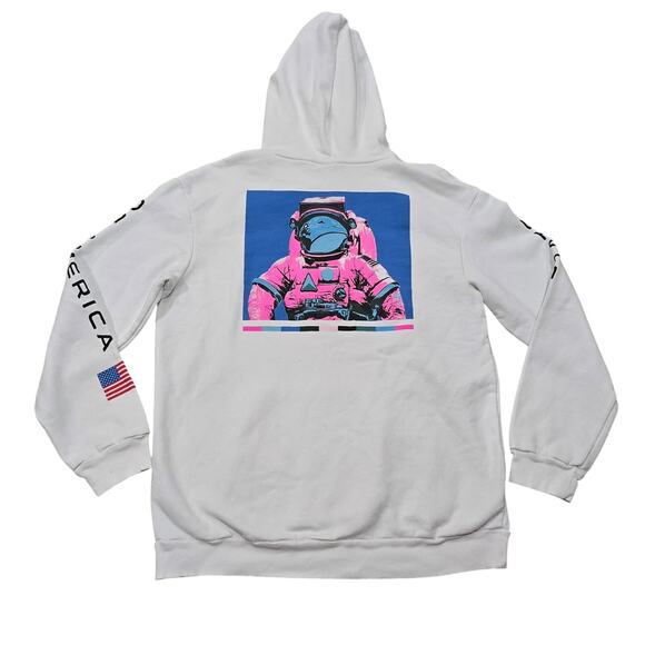 NASA Hyper Space Life Group Astronaut Graphic Logo Kangaroo Pouch Sweater Hoodie - Picture 1 of 11